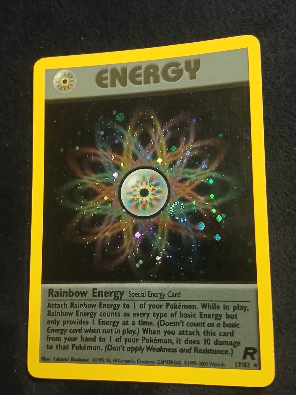 Rainbow Energy 17/82 LP 1st edition Holo Rare Foil Swirl Team Rocket Pokémon TCG